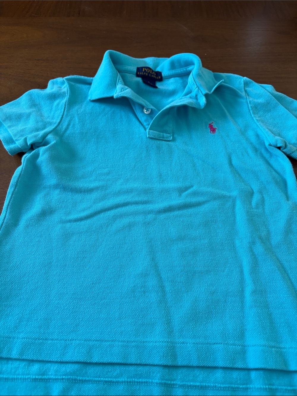 Polo by Ralph Lauren Boys Turquoise Polo with Pink Pony